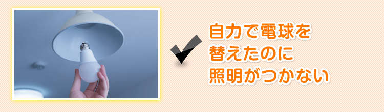 自力で電球を変えたのに照明がつかない